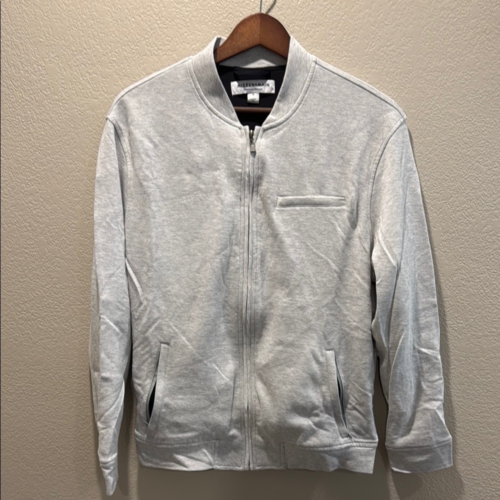 Men's Mizzen + Main Heathered Grey Bomber Jacket